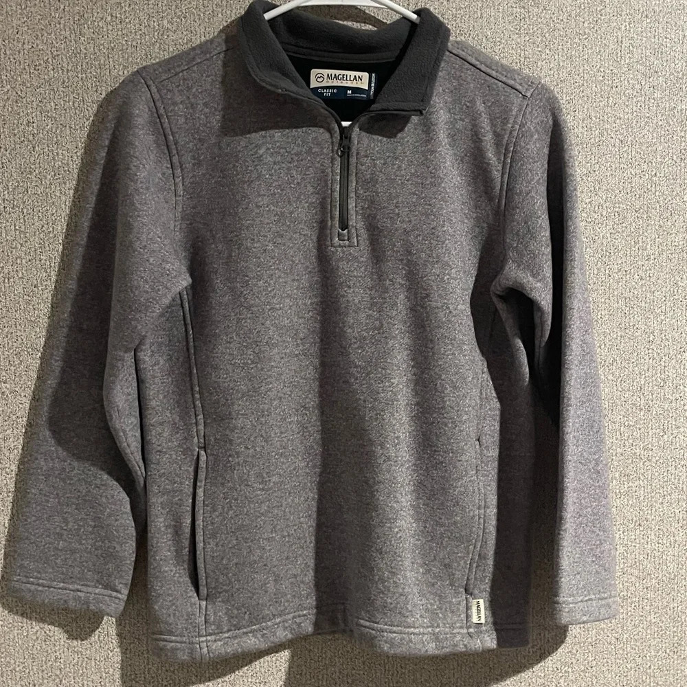 Magellan outdoors gray quarter zip pullover